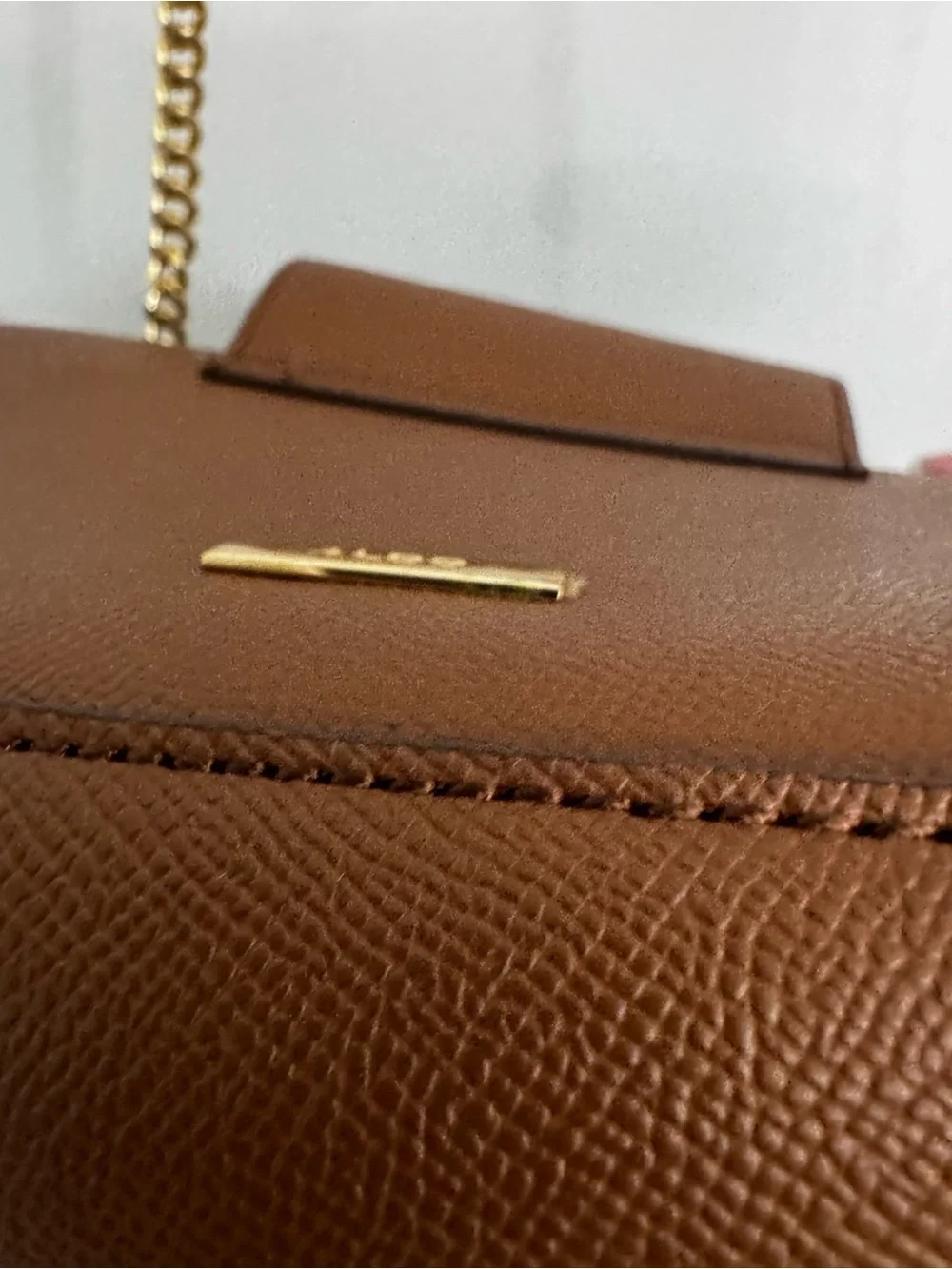 Aldo Brown Quilted Crossbody with Gold Chain and Tassel